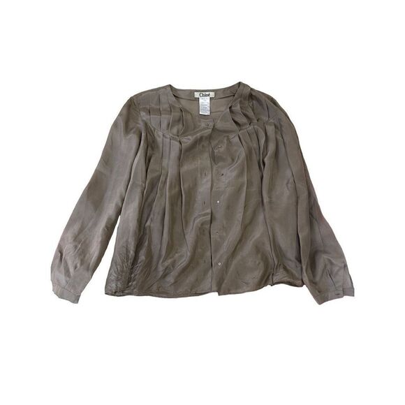 Chloé Silk Button-Up Top  - Picture 1 of 3